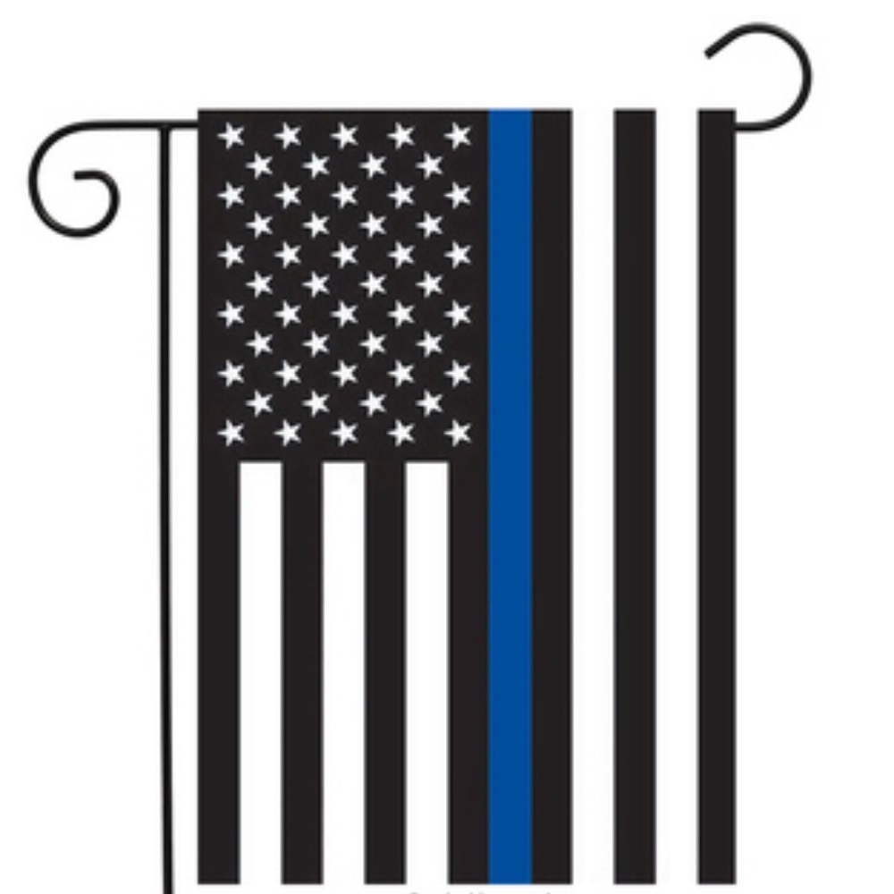 Thin Blue Line Police Garden Flag New